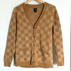 Vans Checkerboard Jacquard 100% Cotton Cardigan Sweater Medium